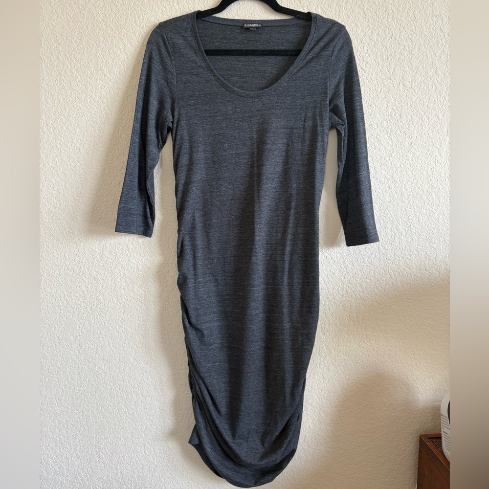 Express Charcoal Long Sleeve Dress
